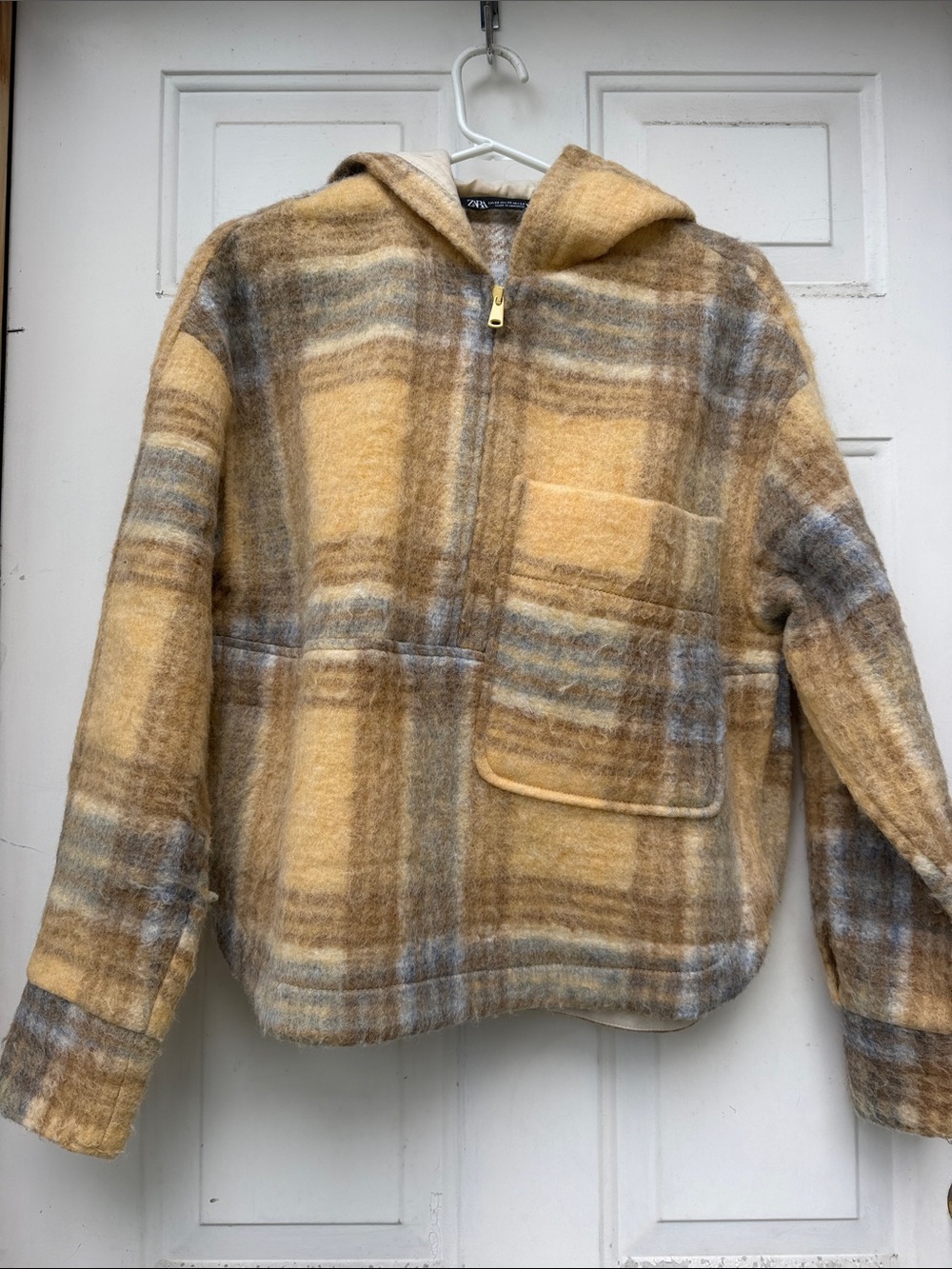 Zara Wool Blend 1/4 zip hoodie jacket
